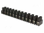 Terminal block | screw terminal | 16mm2 | 400V | 76A | ways: 12 | H: 22mm