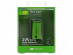Re-battery: Ni-MH | 6F22 | 8.4V | 200mAh | ReCyko+ | 26.5x15.7x48.5mm