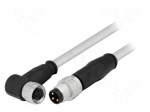 Cable: for sensors/automation | M8-M8 | male | female | PIN: 3 | plug