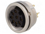 Connector: M16 | socket | female | soldering | PIN: 8 | 5A | 60V | IP68