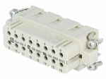 Connector: HAN | female | PIN: 16 | 16+PE | size 16A | w/o contacts | 250V