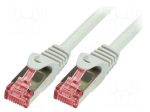 Patch cord | S/FTP | 6 | stranded | Cu | LSZH | white | 15m | 27AWG