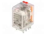 Relay: electromagnetic | 4PDT | Ucoil: 24VAC | 5A/250VAC | 5A/24VDC | 5A