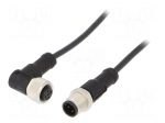 Cable: for sensors/automation | PIN: 4 | M12-M12 | 1m | plug | plug | 250V