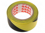Tape: warning | yellow-black | L: 33m | W: 50mm | V: self-adhesive