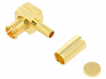 Connector: MCX | plug | male | angled 90&deg; | 75&Omega; | soldering,crimped
