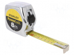 Measuring tape | L: 8m | Width: 25mm | metal | Class: II | yellow | measure