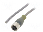 Cable: for sensors/automation | M12 | PIN: 3 | straight | 5m | plug | 3.1A