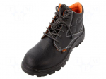 Boots | Size: 44 | black | leather | with metal toecap | 7243EN