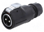 Connector: circular | plug | size 28 | 02 | male | PIN: 2 | 500V | Quicklock