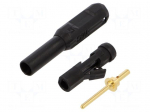 Laboratory connector: 1,5mm banana | plug | black | Type: insulated