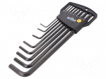 Wrench: hex key-set | inch,spherical | Chrom-vanadium steel | 8pcs.