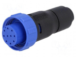 Connector: circular | plug | female | PIN: 10 | 50V | w/o contacts | IP68
