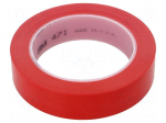 Tape: marking | red | L: 33m | W: 25mm | Thk: 0.13mm | 2.5N/cm | 130%