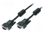 Cable | D-Sub 15pin HD plug,both sides | shielded twofold | black
