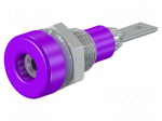 Laboratory connector: 2mm banana | socket | 10A | 23mm | violet | 60VDC