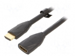 Cable | HDMI socket,HDMI plug | PVC | HDMI 2.0 | 1.5m | black | 30AWG