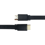 Cable DELTACO Flat High Speed with Ethernet HDMI, 4K UHD, 2m, black / HDMI-1020F-K / R00100005