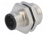 Connector: M12 | socket | PIN: 4 | male | 250V | straight | IP68,IP69K