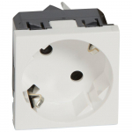 Multi-support single socket Mosaic - German std - 2P+E angled at 45&deg; - 2 mod