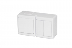 BETA block surface switch + switch 1+1 white IP44