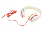 Headphones with microphone | white,red | Jack 3,5mm | headphones
