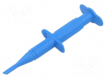Clip-on probe | hook type | 3A | blue | 1kV | 4mm | Overall len: 122mm