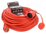Extension lead | 3x2.5mm2 | 30m | rubber | red | Sockets no: 1 | 16A