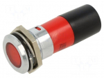 Indicator: LED | red | 230VAC | &Oslash;22mm | 40mcd