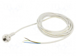 Cable | 3x0.75mm2 | CEE 7/7 (E/F) plug angled,wires | PVC | 5m | white