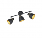 Trio Punch spotlight 3-pc E14 matt black/gold gaismeklis R80813032 4017807567410