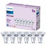 PHILIPS LED stikla 50W GU10 Auksti balta 4000K 36D 6 gab spuldze 8719514451551 929001218296