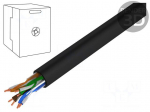 Wire | U/UTP | 4x2x24AWG | 5e | wire | Cu | PE | black | 500m | &Oslash;cable: 5.2mm