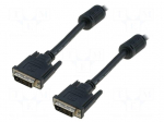 Cable | DVI-D (24+1) plug,both sides | PE | dual link | 3m | black