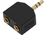 &Uuml;hendused // Different Audio, Video, Data connection plug and sockets // 9974# Rozgałęźnik jack: wt.3,5-2gn.3,5st.złoty