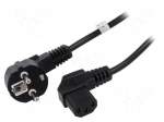 Cable | 3x0.75mm2 | PVC | 1.5m | black | 16A | 250V