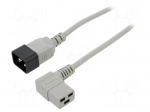 Cable | 3x1.5mm2 | IEC C19 female angled,IEC C20 male | PVC | 1.8m