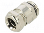 Cable gland | PG9 | IP68 | brass | metallic | Resistance to: UV rays