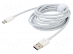 Cable | USB A plug,USB C plug | 2m | white | 66W