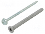 Plastic anchor | with screw | 10x120 | zinc-plated steel | SXRL-FUS