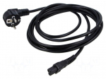 Cable | CEE 7/7 (E/F) plug angled,IEC C5 female | PVC | Len: 3m