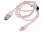 Cable | USB 2.0 | Apple Lightning plug,USB A plug | nickel plated