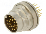 Connector: M16 | socket | male | PIN: 19 | 3A | 32V | THT | straight | IP40