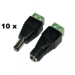 Set of 10bc PNI M02 Mother/Male Power Plugs for Surveillance Systems