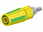 Laboratory connector: 4mm banana | socket | 1kV | 32A | yellow-green