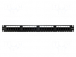 Patch panel | black | Number of ports: 24 | Cat: 5e | RJ45 socket x24