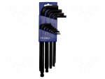 Wrench: hex key-set | inch,spherical | 13pcs.