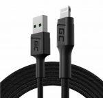 Green Cell GC PowerStream USB Male - Lightning Male Fast Charging 2m Black