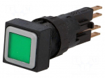 Switch: push-button | Stabl.pos: 1 | 16mm | green | filament lamp