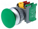 Switch: push-button | Stabl.pos: 1 | NC + NO | 30mm | green | IP65 | Pos: 2
